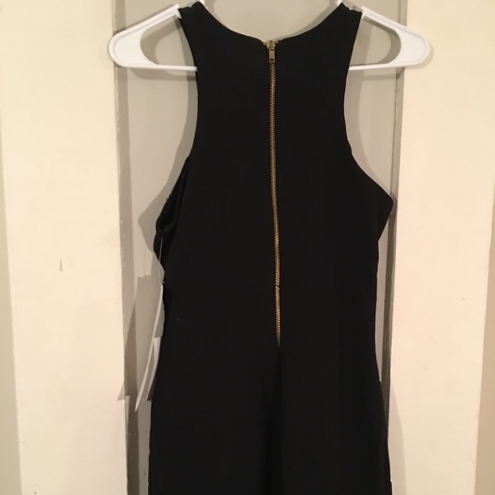 Black Jeweled Short Bandage Dress w/ Front Cutout - Picture 8 of 8